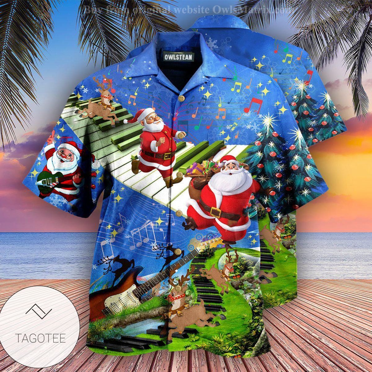 Christmas Jumping On Musical Instrument Edition Hawaiian Shirt