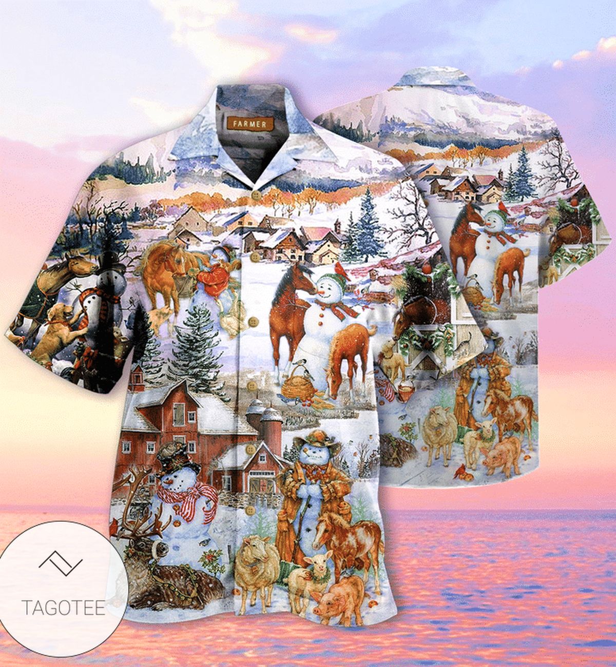 Christmas Love Horse And Farm Hawaiian Shirt