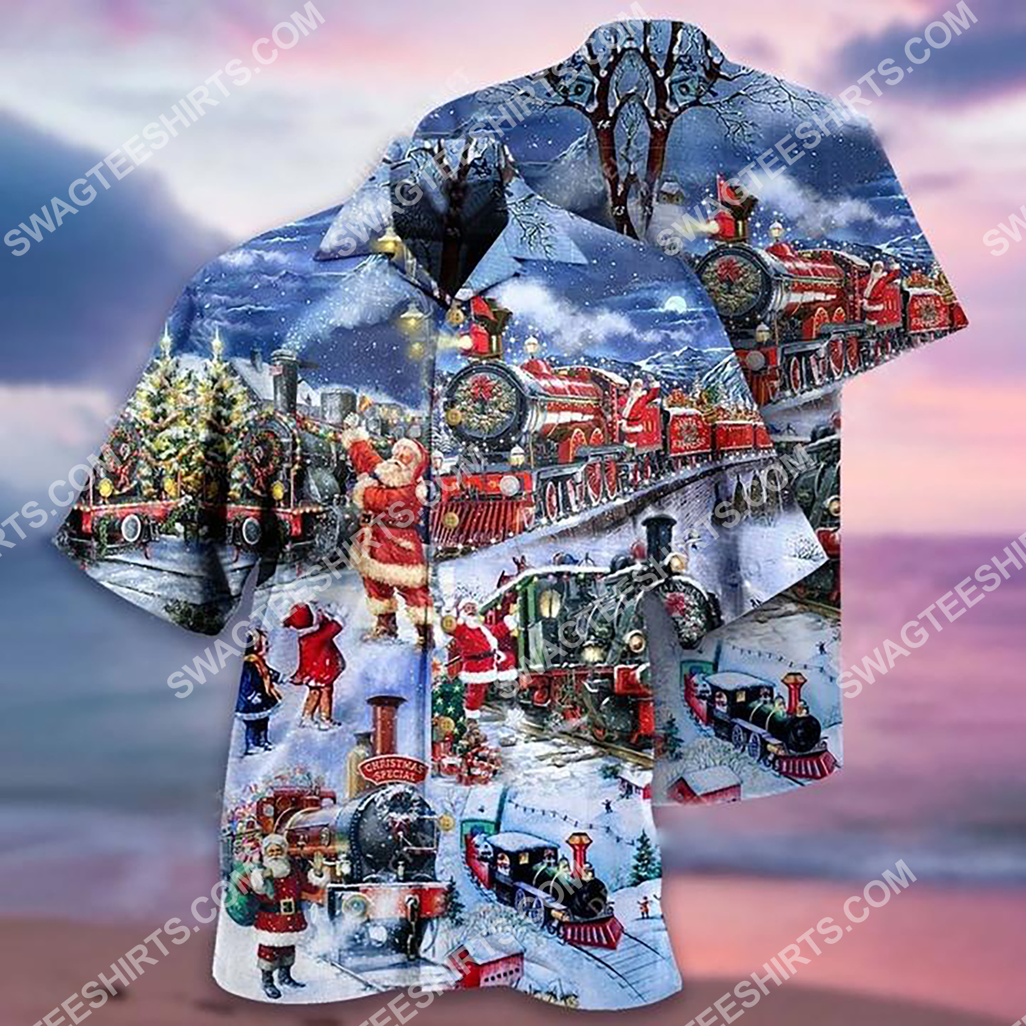 Christmas Santa Claus All Over Printing Hawaiian Shirt