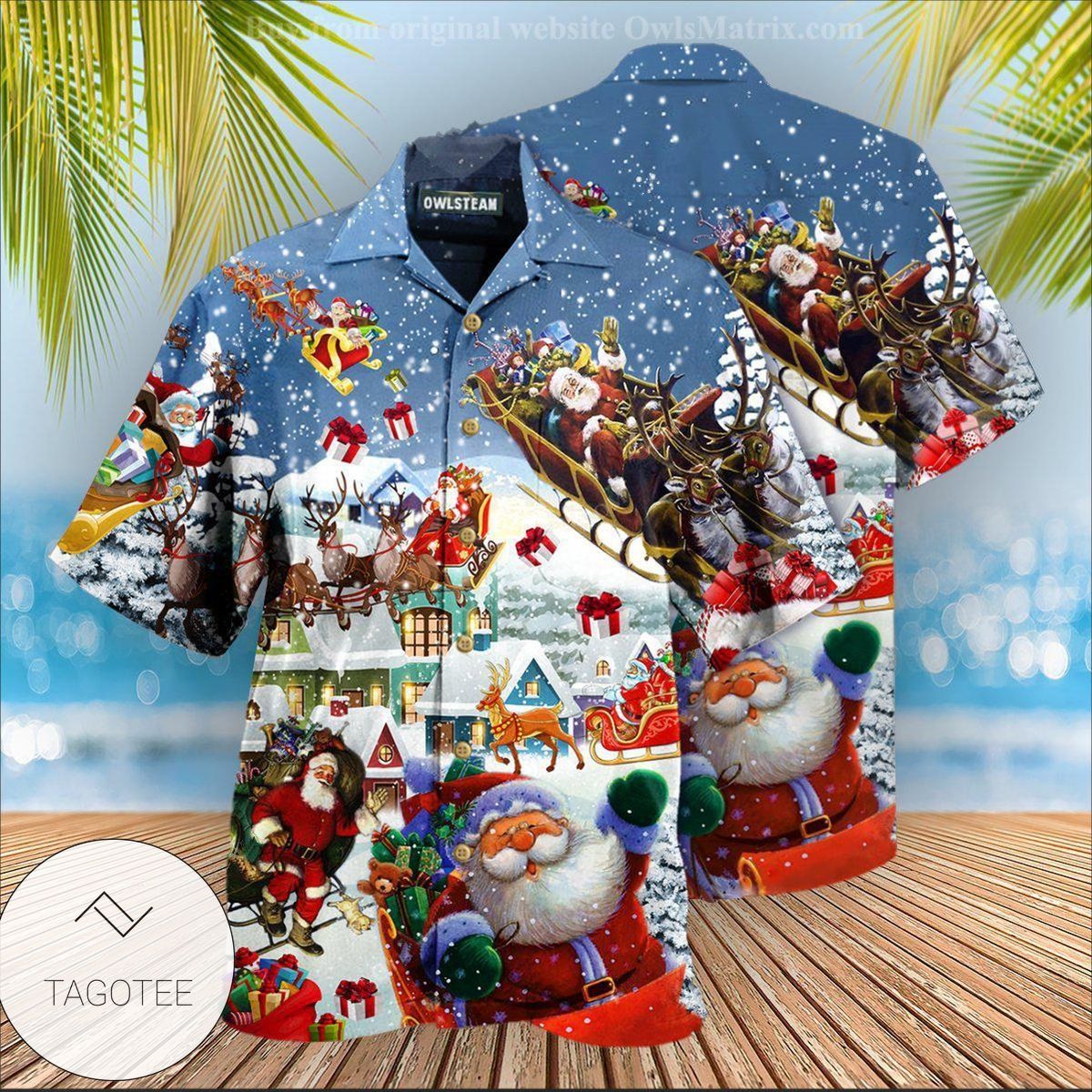 Christmas Say Hi From Santa?S Sleigh Edition Hawaiian Shirt
