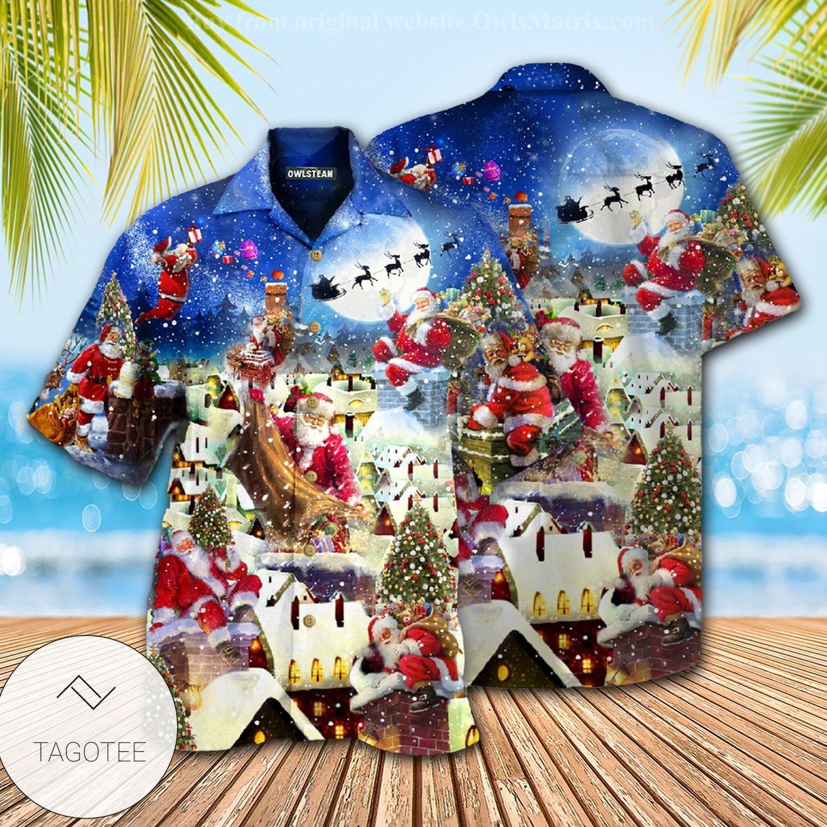 Christmas Up On Rooftop Santa?S Busiest Night Edition Hawaiian Shirt