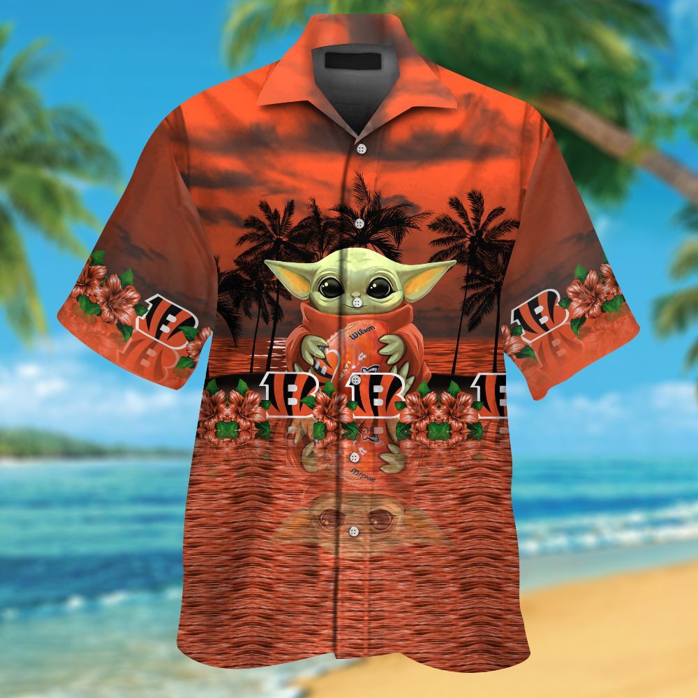 Cincinnati Bengals & Baby Yoda Hawaiian Shirt Hot Trendy Summer 2024