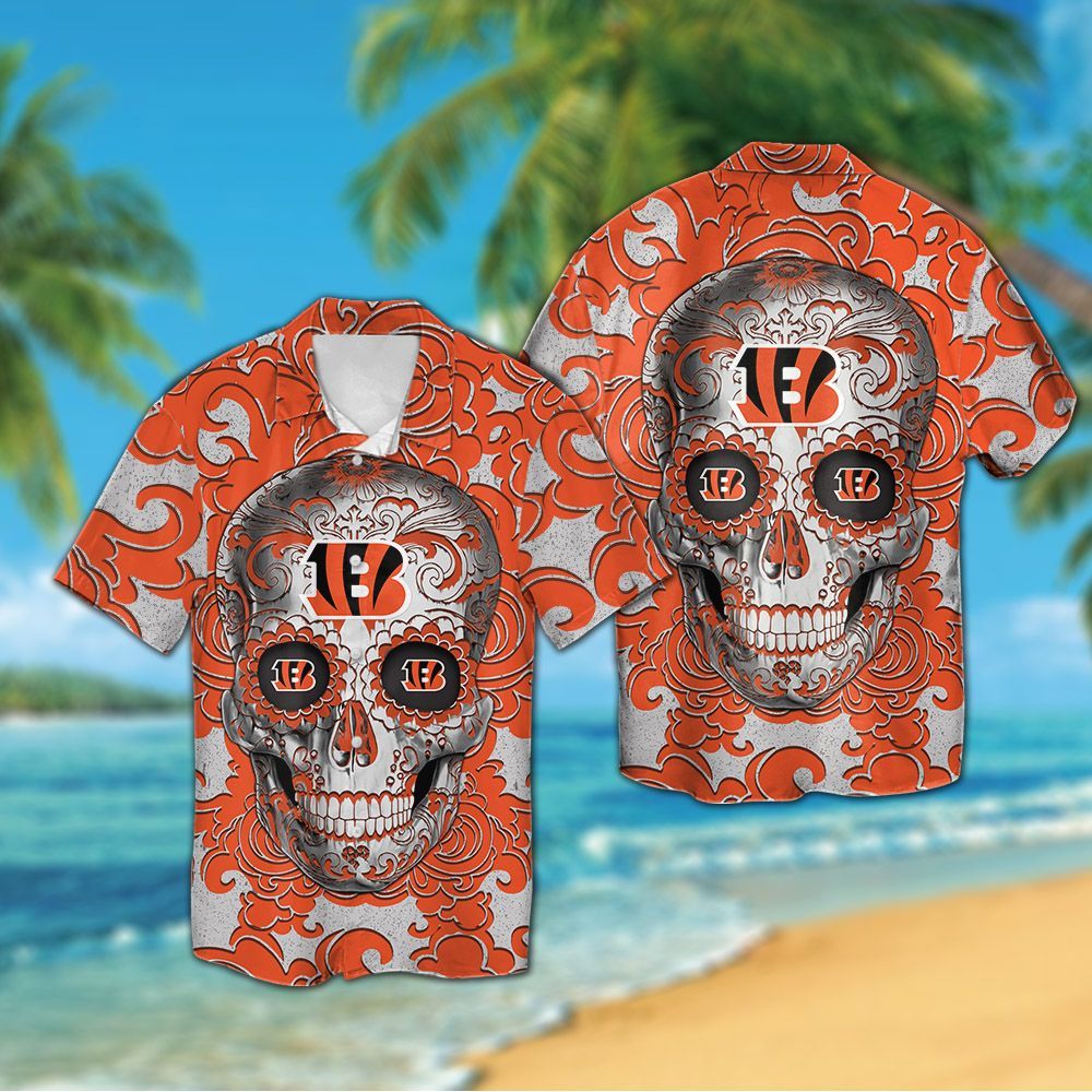 Cincinnati Bengals Sugar Skull Hawaiian Shirt Hot Trendy Summer 2024