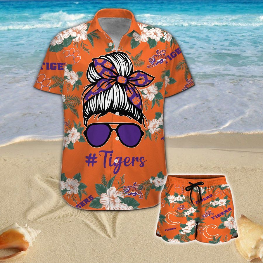 Clemson Tigers Girl Messy Bun Hawaiian Shirt Hot Trendy Summer 2024