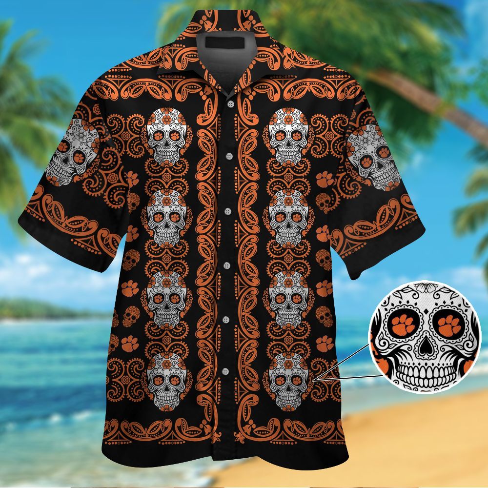 Clemson Tigers Skull Hawaiian Shirt Hot Trendy Summer 2024