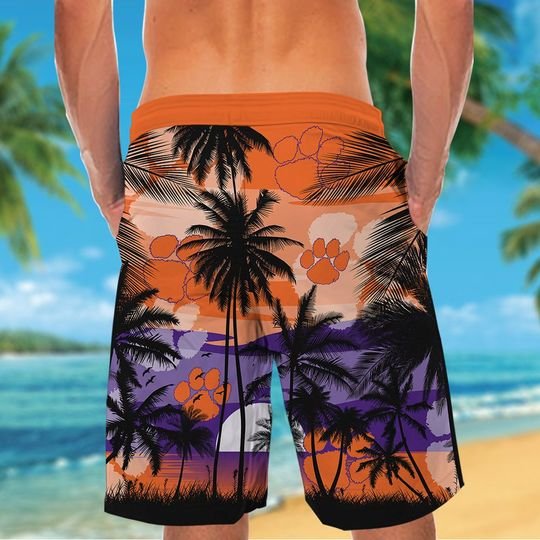 Clemson Tigers Tropical Hawaiian Shirt Short