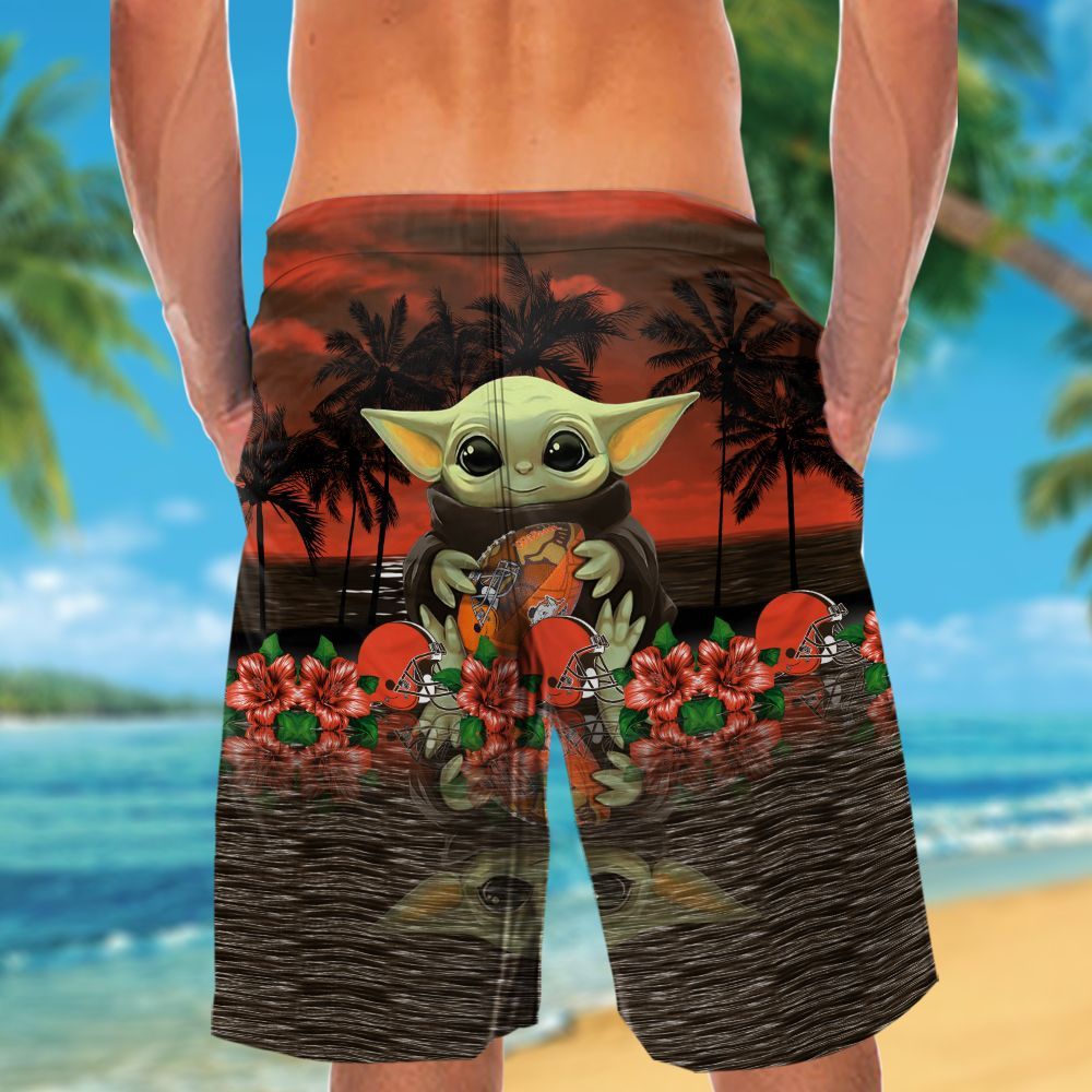 Cleveland Browns & Baby Yoda Hawaiian Shirt Hot Trendy Summer 2024