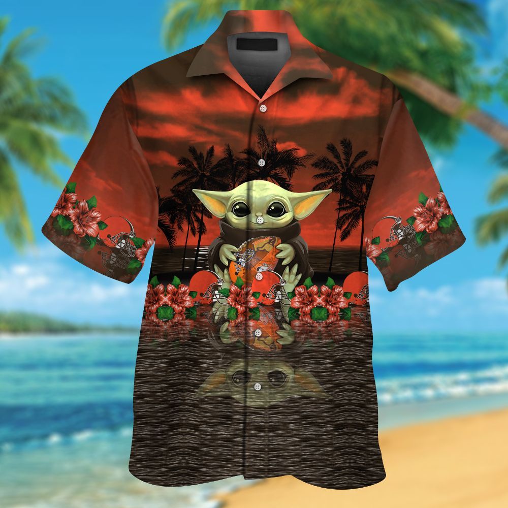 Cleveland Browns & Baby Yoda Hawaiian Shirt Hot Trendy Summer 2024