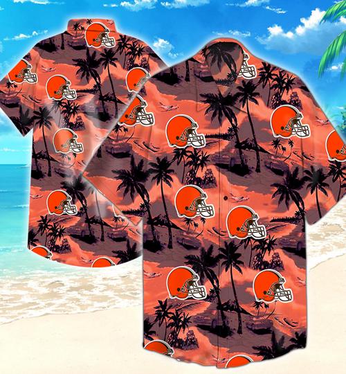 Cleveland Browns Coconut Tree Hawaiian Shirt Summer Button Up