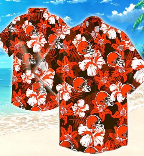 Cleveland Browns Flower Hawaiian Shirt Summer Button Up