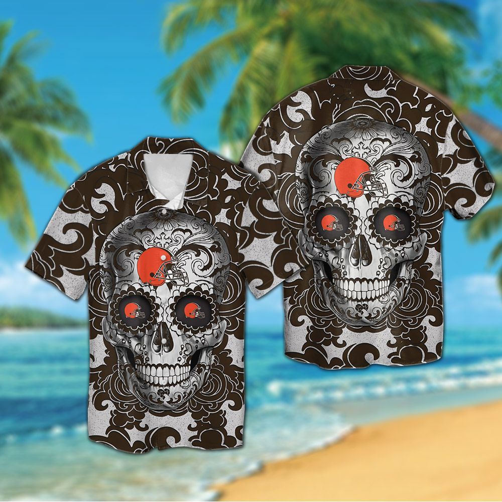 Cleveland Browns Sugar Skull Hawaiian Shirt Hot Trendy Summer 2024