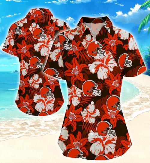 Cleveland Browns Women Hawaiian Shirt Summer Button Up