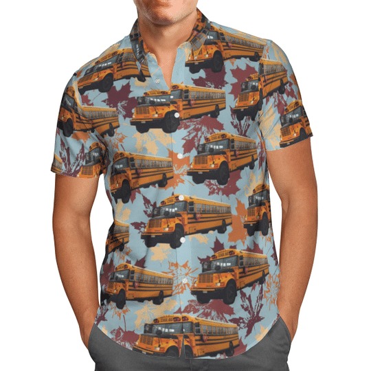 Cnadian School Bus Hawaiian Shirt