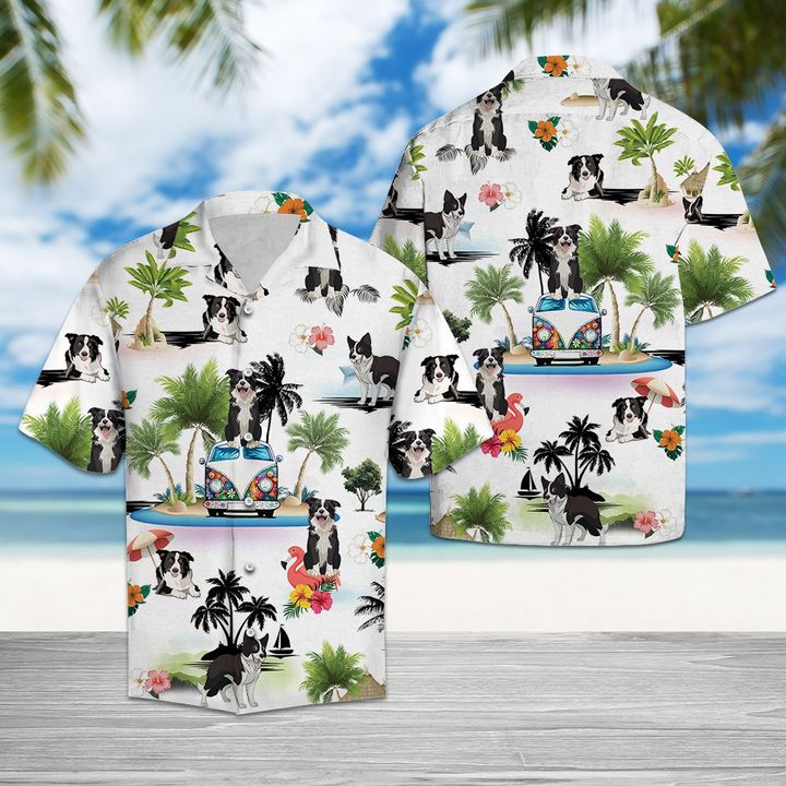 Collie Vacation Hawaiian Shirt Summer Button Up