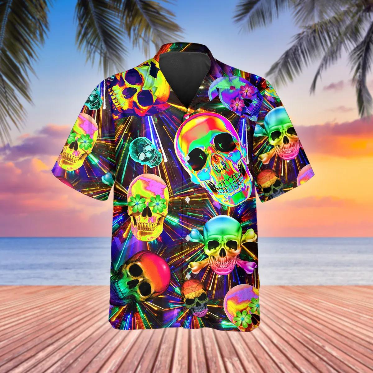 Color Summer Vibes Skull Hawaiian Shirt – Best Clothing For You