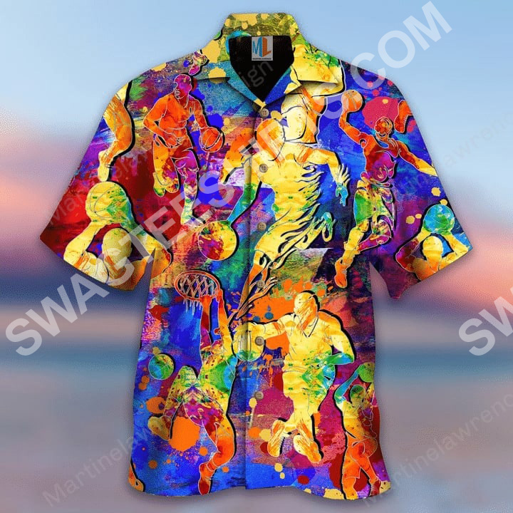 Colorful Basketball All Over Printed Hawaiian Shirt