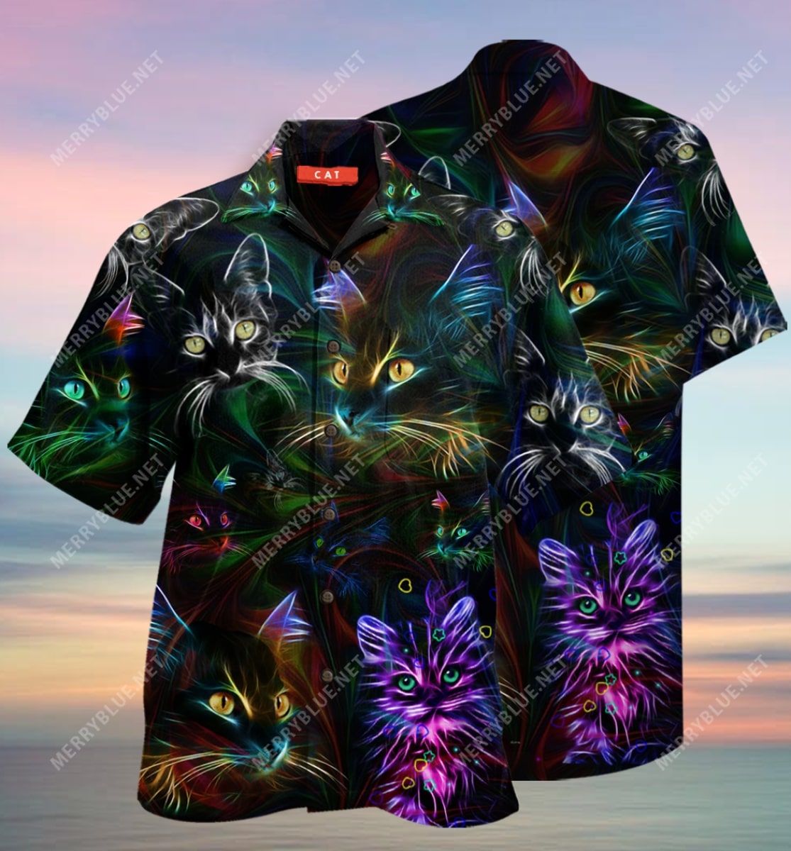 Colorful Cat All Over Printed Hawaiian Shirt