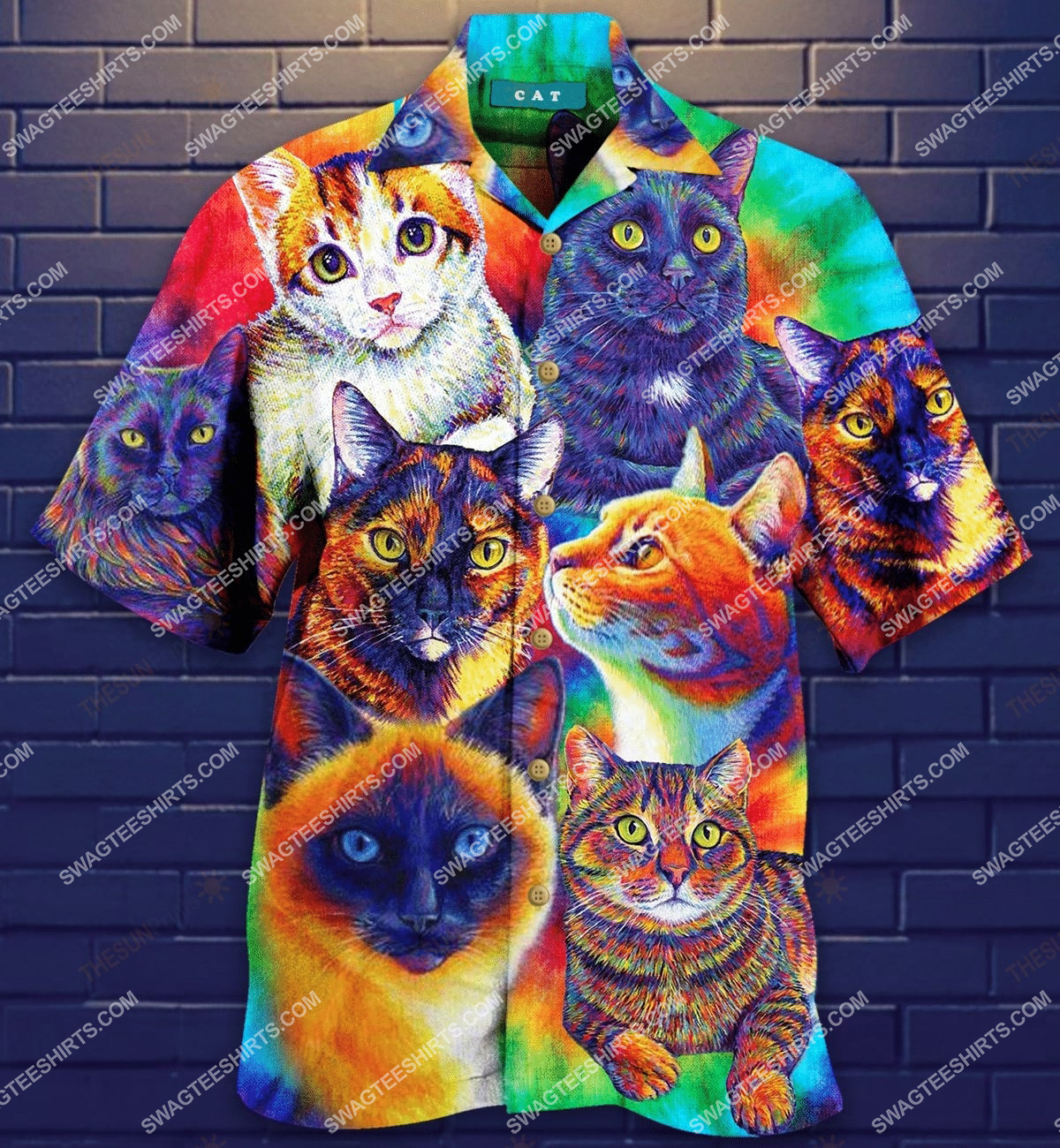 Colorful Cats Lover All Over Printed Hawaiian Shirt