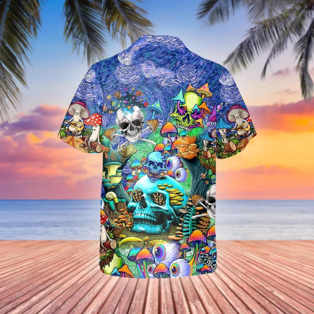 Colorful Psychedelic Trippy Skull Hawaiian Shirt – Best Clothing For You