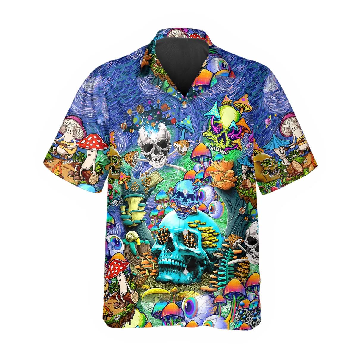 Colorful Psychedelic Trippy Skull Hawaiian Shirt – Best Clothing For You