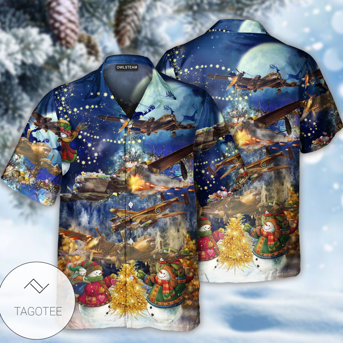 Combat Aircrafts Merry Christmas Hawaiian Shirt