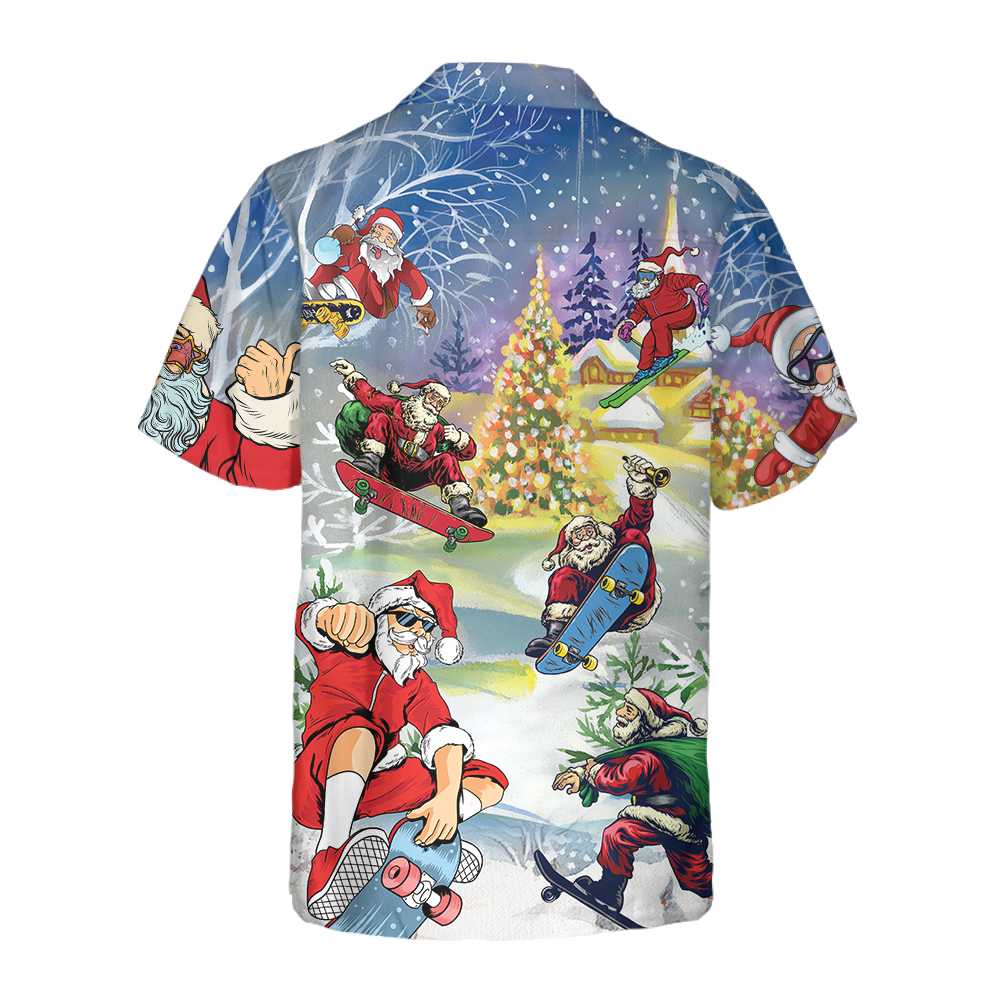 Come On Skateboard With Santa Christmas Hawaiian Shirt