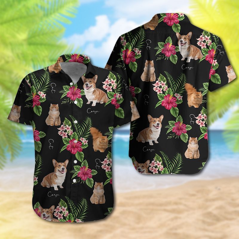 Corgi Orange Cat Hawaiian Shirt Hot Trendy Summer 2024