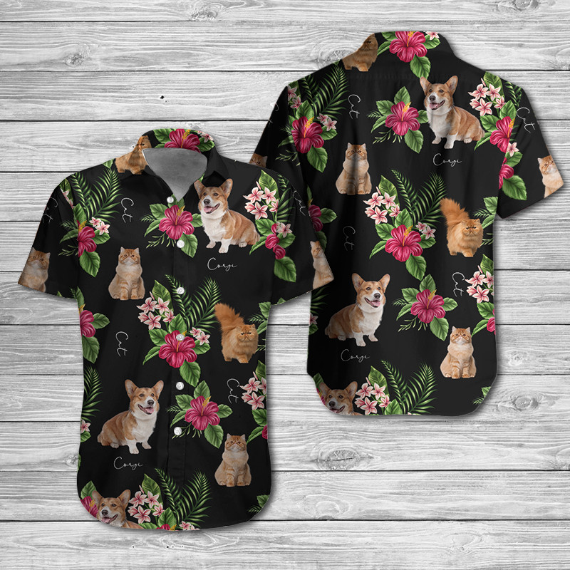 Corgi Orange Cat Hawaiian Shirt Hot Trendy Summer 2024