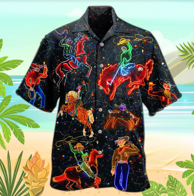 Cowboy Neon Hawaiian Shirt