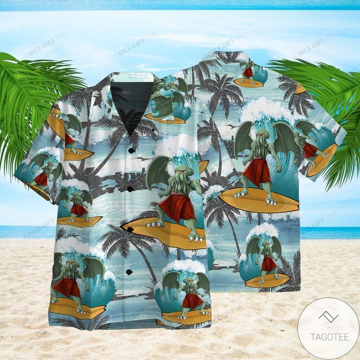 Cthulhu Surfing Hawaiian Shirt