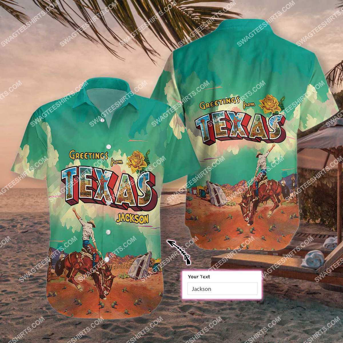 Custom Name Greetings From Texas All Over Printed Hawaiian Shirt