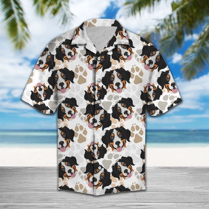 Cute Bernese Mountain Dog Hawaiian Shirt Summer Button Up