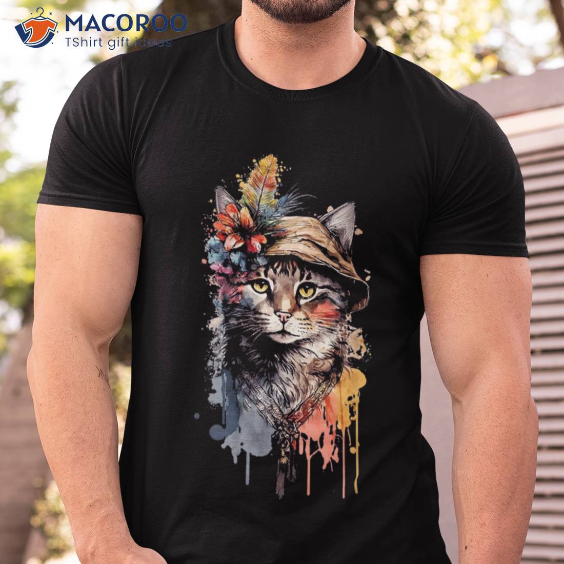 Cute Boho Cat Shirt