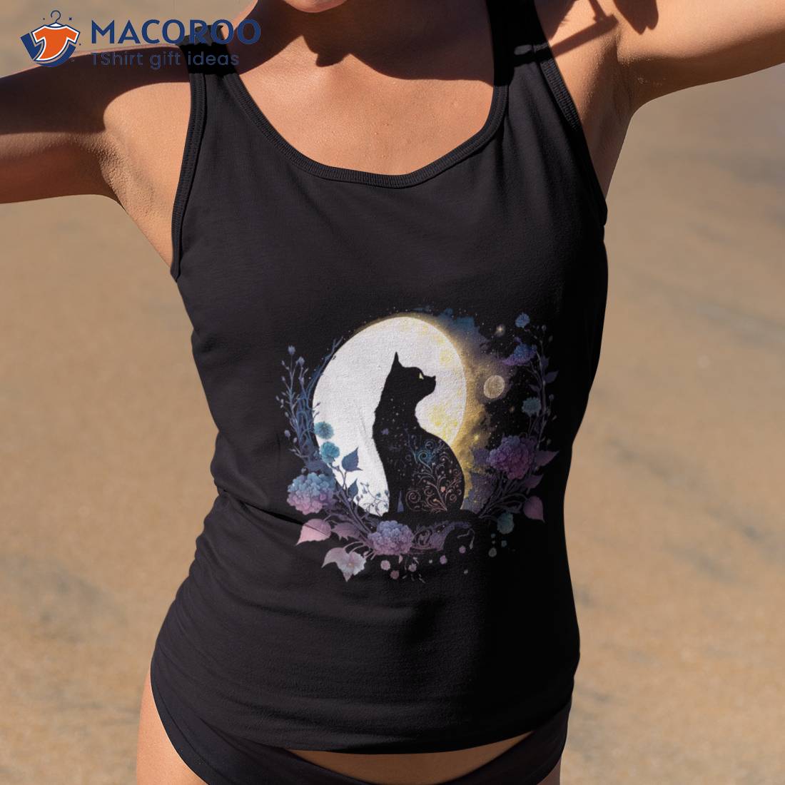 Cute Cat In Moonlight Shirt