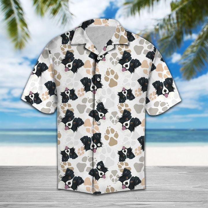 Cute Collie Hawaiian Shirt Summer Button Up