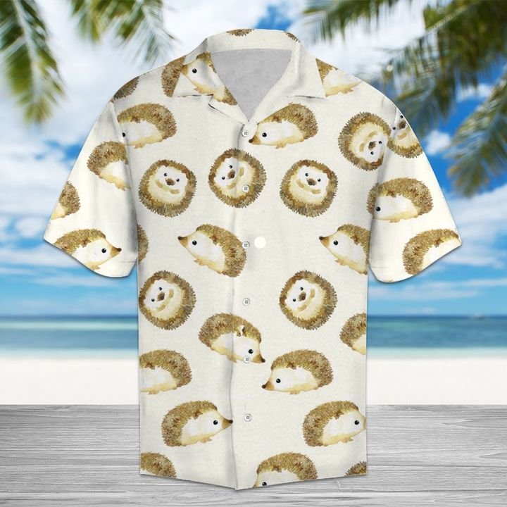 Cute Hedgehog Hawaiian Shirt Summer Button Up