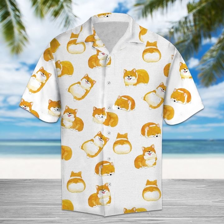 Cute Shiba Inu Hawaiian Shirt Summer Button Up