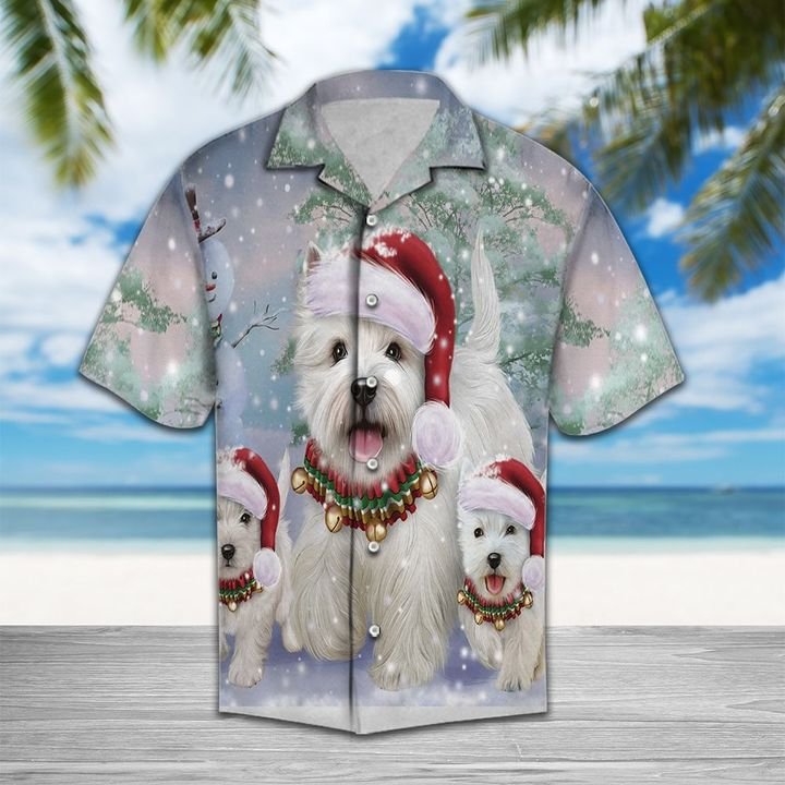 Cute West Highland White Terrier Hawaiian Shirt Summer Button Up