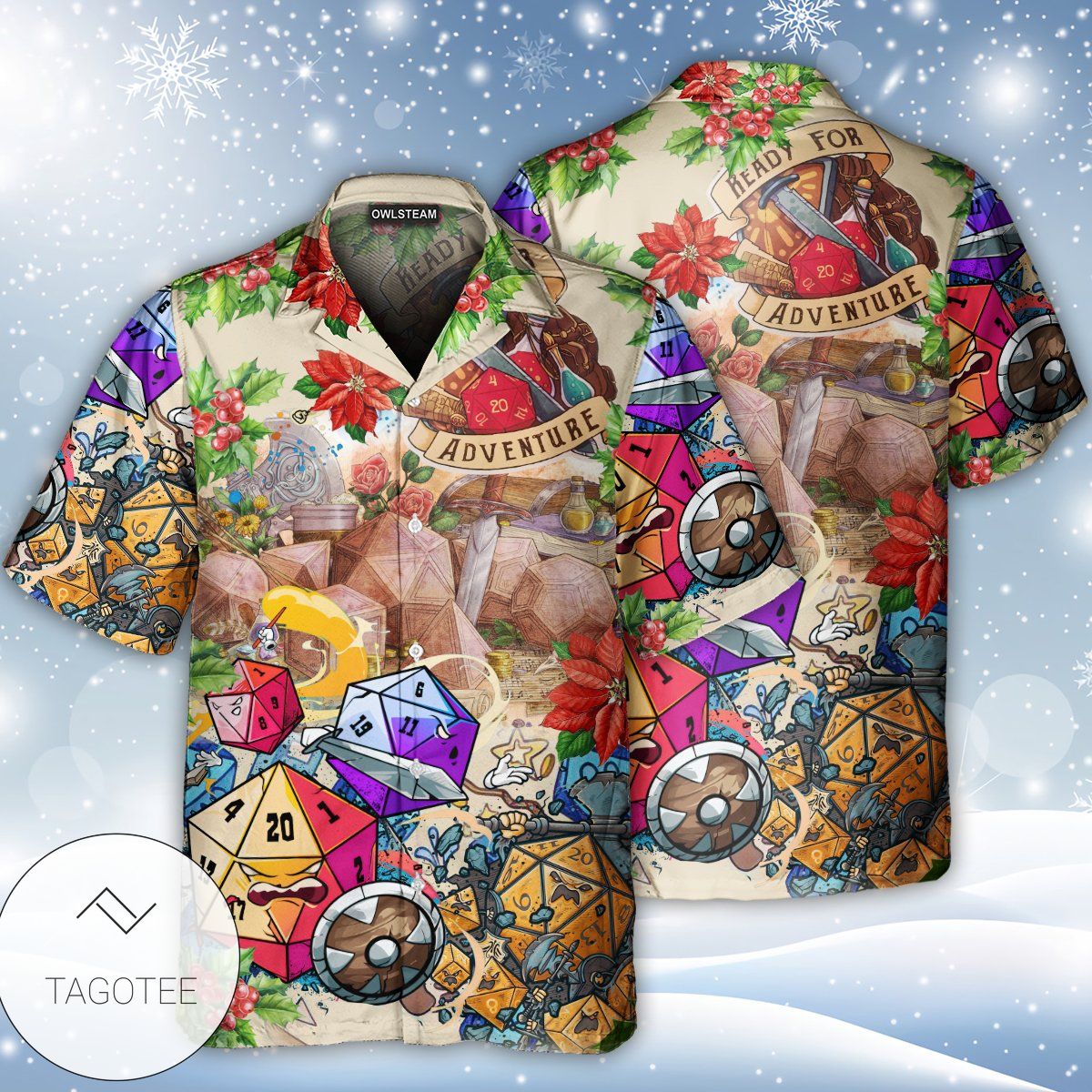 D20 Ready For Adventure Christmas Style Hawaiian Shirt