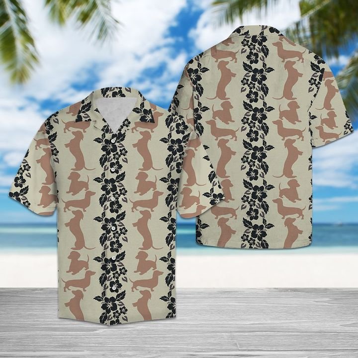 Dachshund Pattern Hawaiian Shirt Summer Button Up