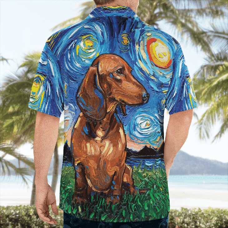 Dachshund Starry Night Hawaiian Shirt