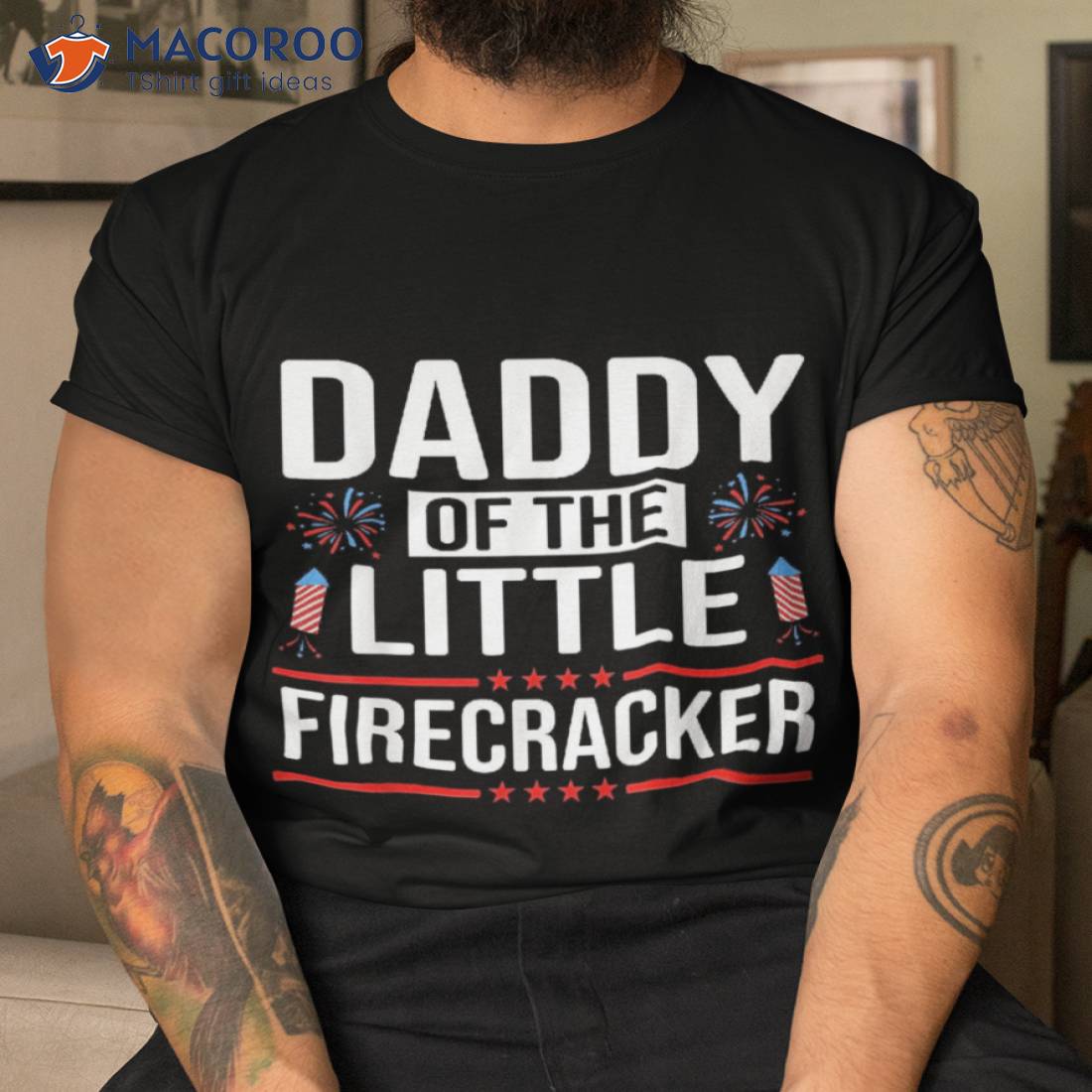 Dad Daddy Of The Little Firecracker 4th July Shirt