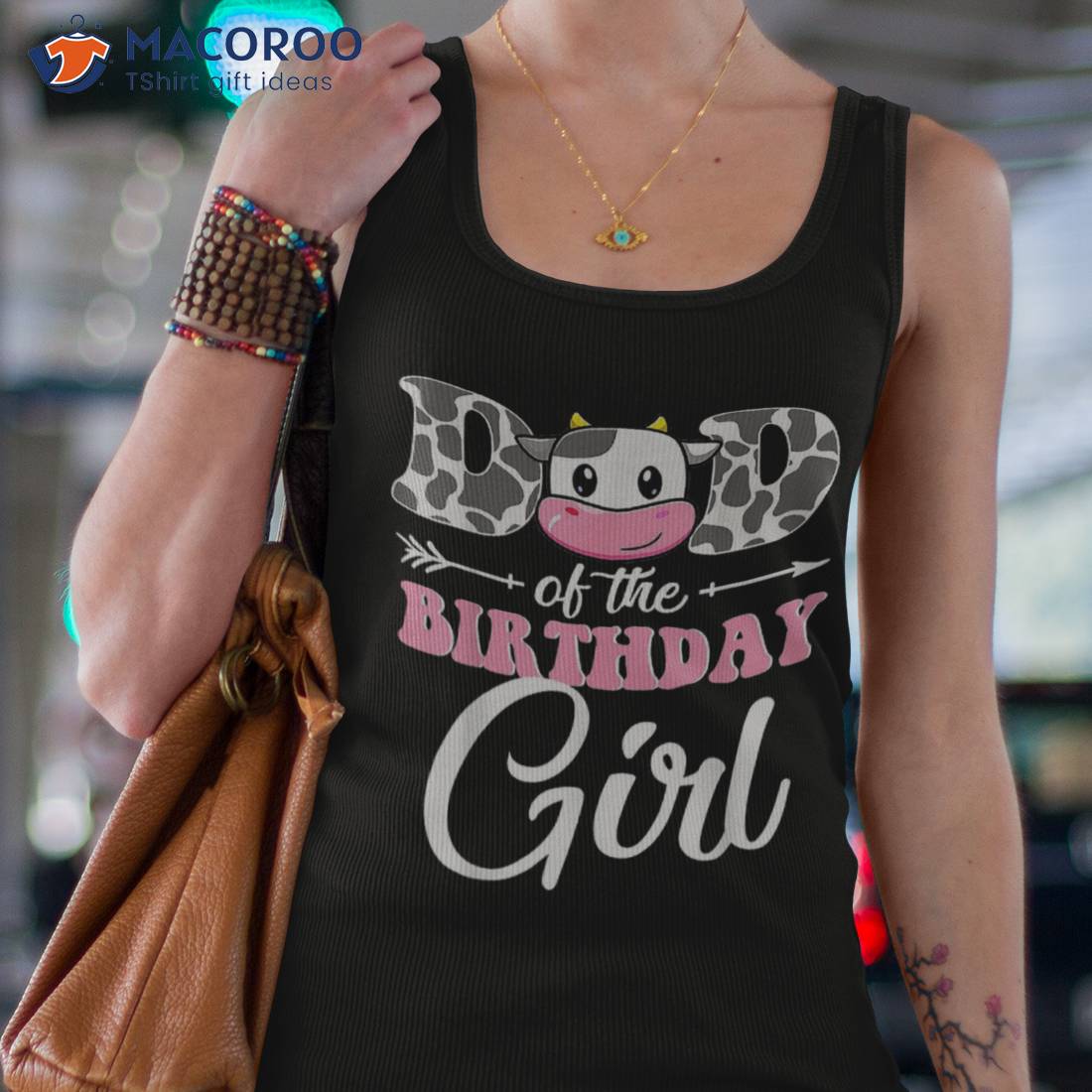 Dad Of The Birthday Girl Matching Farm Cow Father Daddy Papa Shirt