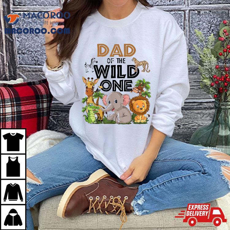 Dad Of The Wild One Birthday 1st Safari Jungle Family Shirt