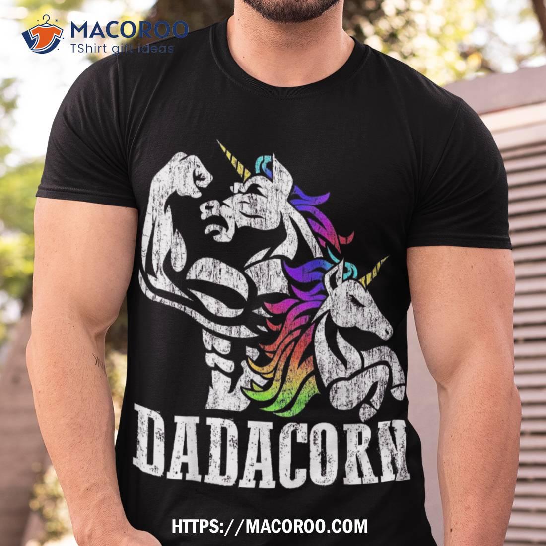 Dadacorn Fathers Day Gift For Dad Of Unicorn Daughter Shirt