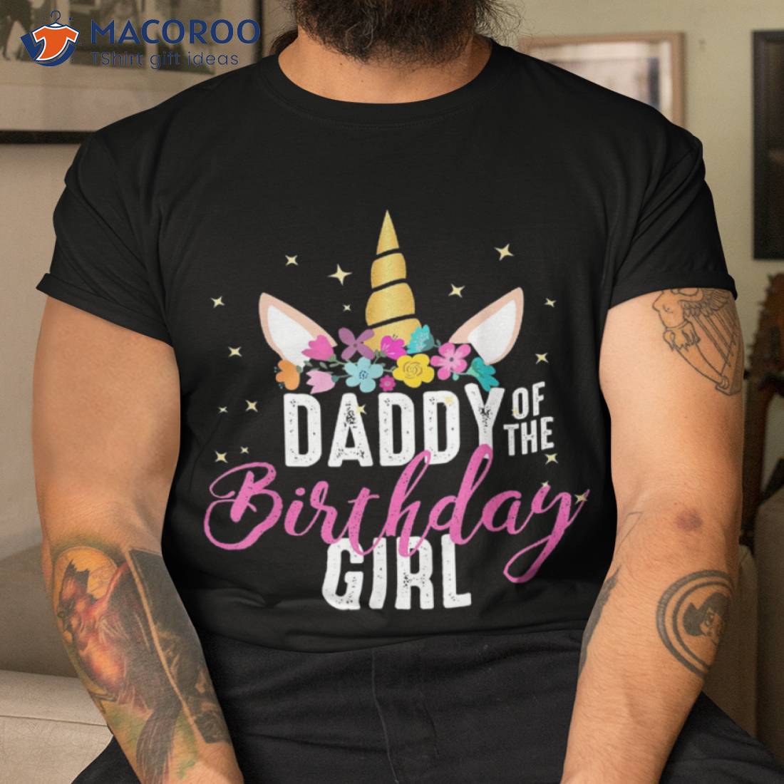 Daddy Of The Birthday Girl Father Gift Unicorn Shirt