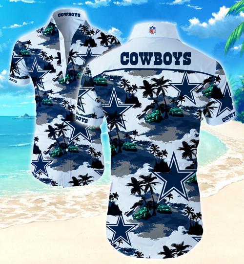 Dallas Cowboys Coconut Tree Hawaiian Shirt Summer Button Up