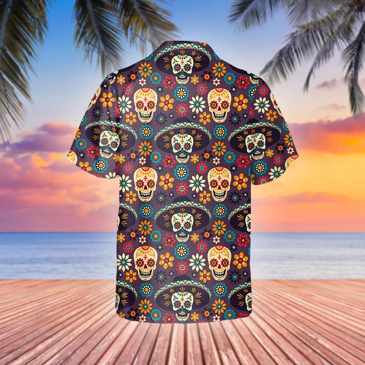 Day Of The Dead Pattern Skull Hawaiian Shirt – Best Clothing For You