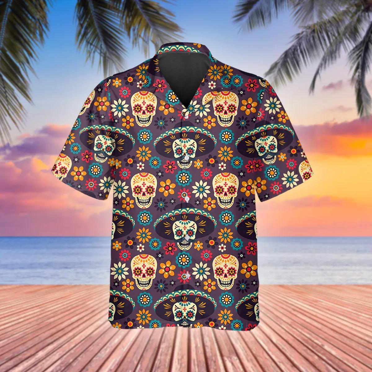 Day Of The Dead Pattern Skull Hawaiian Shirt – Best Clothing For You