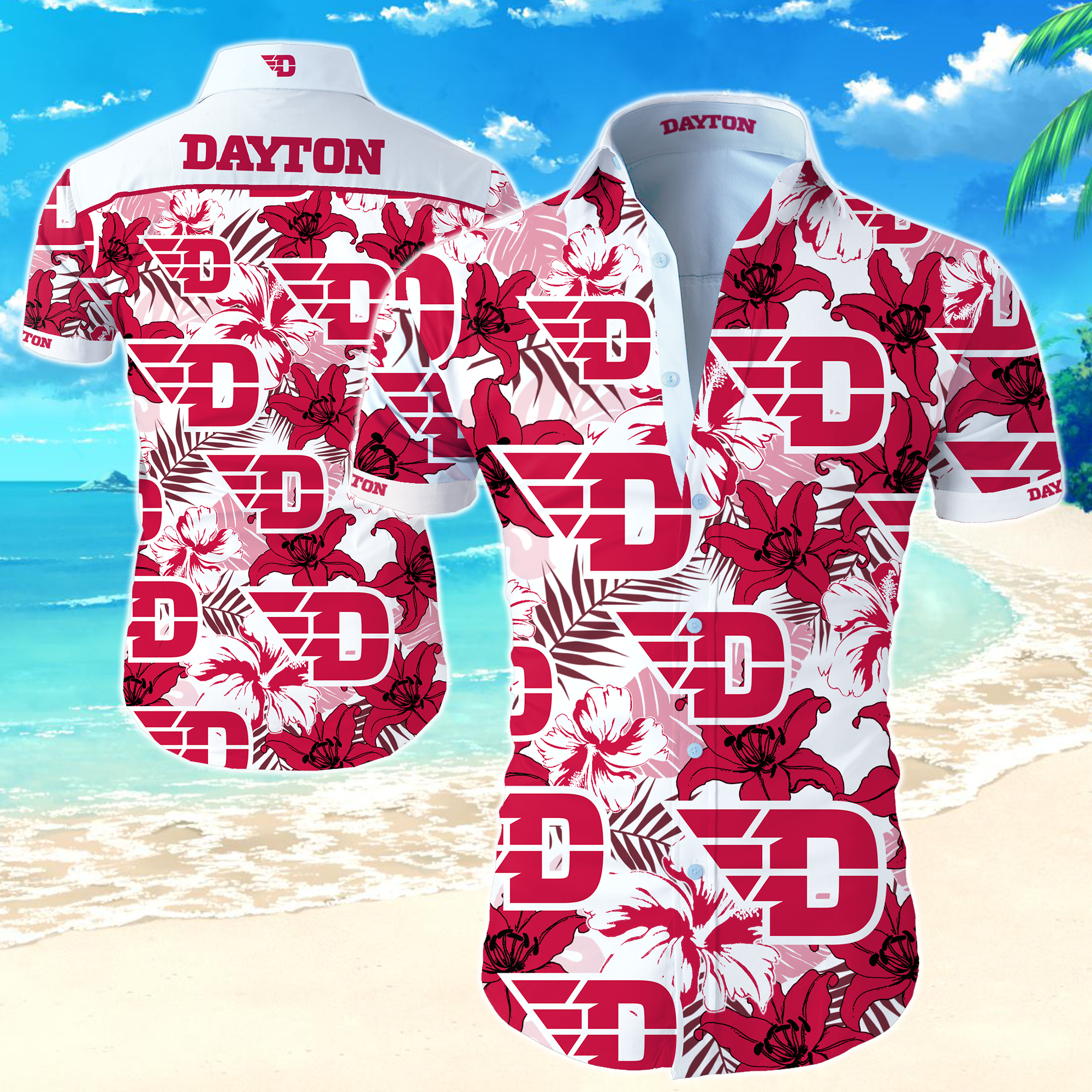 Dayton Flyers Hawaiian Shirt Summer Button Up